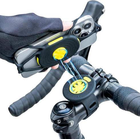 Bone Bike Tie Connect Kit 2 Magnetic, Universal Road Bike Phone Mount for Stem & Handlebar, 360° Rotation, Fits