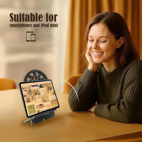Handicraftviet - Handcrafted Wooden Tree of Life Phone Stand, Engraved I Love You Vintage Desk Docking Station
