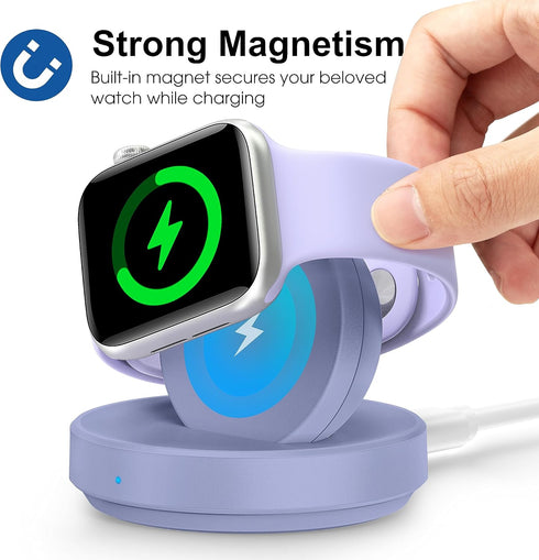 Apple Watch Portable Magnetic Charging Dock - Wireless Fast Charger Stand, Nightstand Mode, Compatible with Series 9-2,