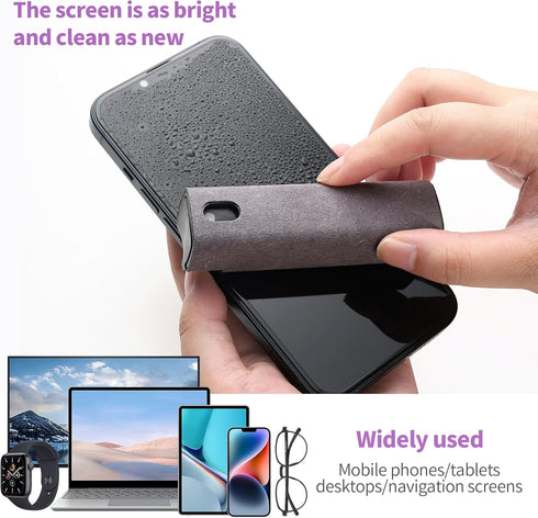 Touchscreen Screen Cleaner Kit 2 Pcs, Phone, Tablet and Car Screen Cleaner, Two in One Spray and Microfiber Cloth (Grey