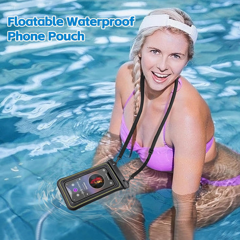 IP68 Floating Waterproof Phone Case for iPhone 15 14 13 Pro Max, Galaxy S24 S23 S22 Ultra, Black