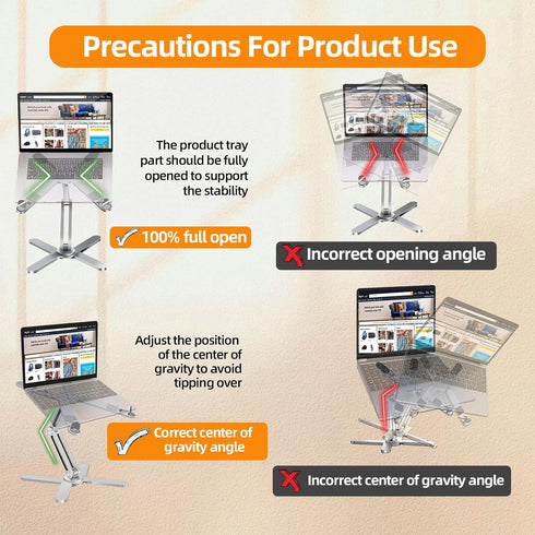 Laptop Stand with 360 Rotating Base, Metal Holder for Desk, Fits All MacBook, Laptops up to 16 inches