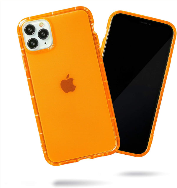 SteepLab Neon Highlighter Case for iPhone, Grippy Jelly Case with Protective Air Pockets in Intense Bright Orange
