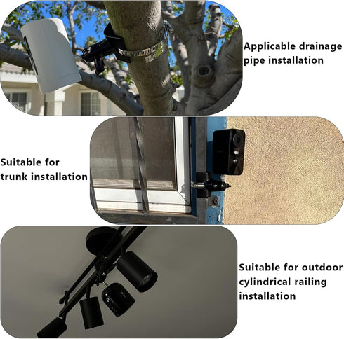 No-Drill Outdoor Security Camera Pole Mount, Universal Mounting for Ring, Eufy, Wyze, Arlo, Google Nest Cameras -