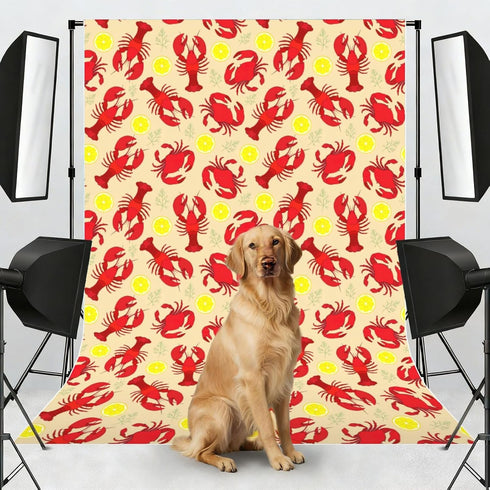 YQxwJL Lobster and Crab Print Studio Backdrop, Large Photo Backdrop for Professional Photography Studio and Events(No