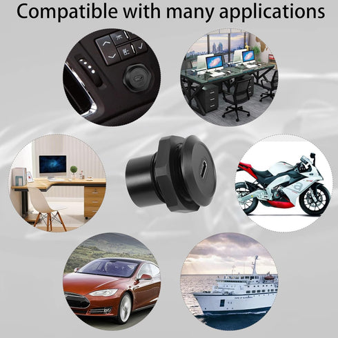QIANRENON USB C Panel Threaded Fixed Mount Coupler Converter Adapter, USB 3.1 Type C Female to Female Flush Panel Mount