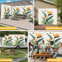Jimehezon 8x6.9ft Summer Grommets Bird of Paradise Garage Door Banner Tropical Plant Bee Flower Botanical Garage Door