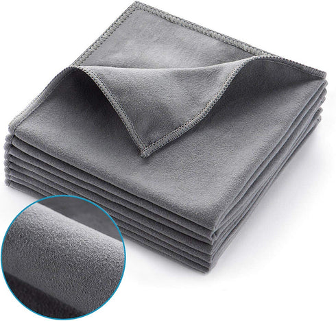 Screens Cleaning Microfiber Suede Cloth, 8 Pack Streak Free Lint Free Large Rag for Electronics Devices, 12x12in