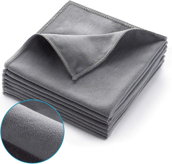 Screens Cleaning Microfiber Suede Cloth, 8 Pack Streak Free Lint Free Large Rag for Electronics Devices, 12x12in