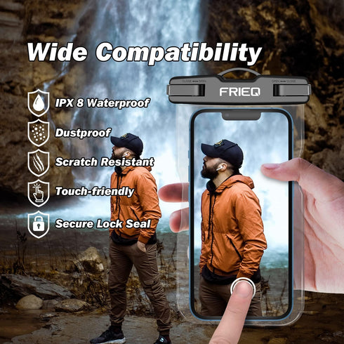 Waterproof Phone Pouch Bag - 2 Pack, Universal IPX8 Waterproof Case with Lanyard for iPhone/Samsung Up to 7"