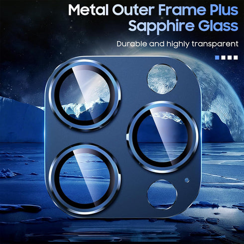 Uyiton Compatible with iPhone 15 Pro/Pro Max Camera Lens Protector - Strong Adsorption - Case-Friendly Metal Tempered