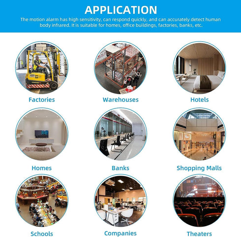 Wireless Infrared Motion Sensor PIR Motion Detector, Anti-Theft for Home Security Alarm System, Burglar Alert System