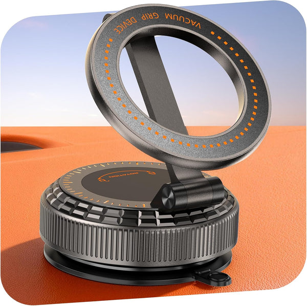 visnfa Pure Zinc Alloy Vacuum Magnetic Phone Holders for Your Car [105+LBS Suction