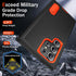 BaHaHoues Samsung Galaxy S24 Ultra Case - Shockproof Military Grade Cover with Kickstand (Black/Orange) 5G