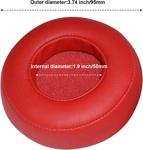Replacement Earpads Memory Foam Ear Cushion Covers for Monster Beats by Dr.Dre PRO/Detox Headphones (Red)