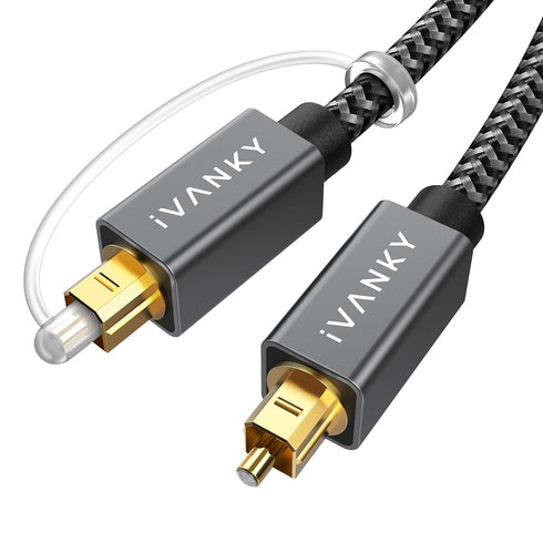 IVANKY Optical Audio Cable 15ft/4.5M Long Digital Audio Optical Cable for Soundbar,