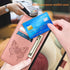 Flip Cover Phone Case for Galaxy A12, Rose Gold | Wallet, Butterfly Floral Embossed, Wrist Strap, Card Holder Slots,