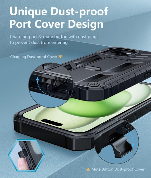 FNTCASE 15 14 13 16e 5G 6.1 Inch for iPhone Phone Case: for iPhone & & Case Military Shockproof Protective Rugged Cell