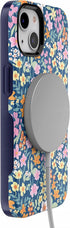 Casely iPhone 14 Plus Case | Navy Floral Full Bloom | Compatible with MagSafe