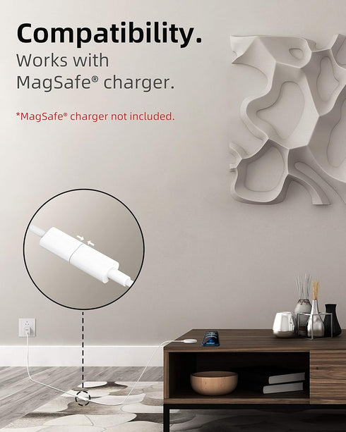 CONMDEX 6FT USB C Extension Cable for Mag Safe Charger, 9V 3A, iPhone 15/14/13, PS5 Controller, White.