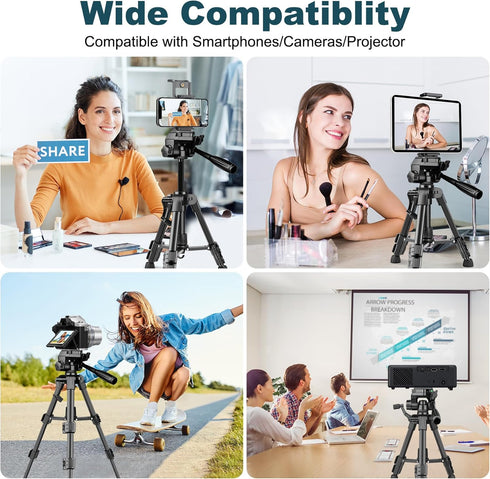 JOILCAN Mini Tripod for Camera, 25-inch Aluminum Tabletop Tripod with Remote and Holder for DSLR, Projectors