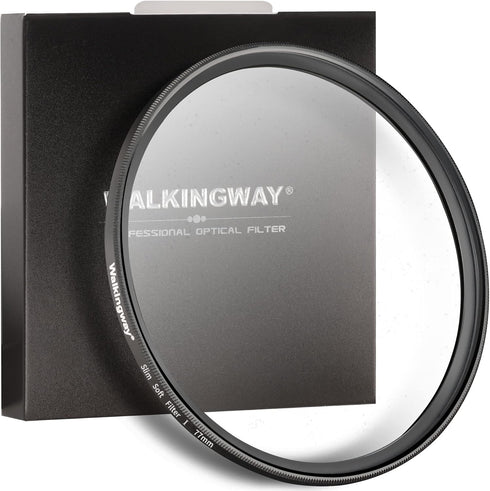 Walking Way 77MM White Mist Diffusion Filter, Soft Focus Circular Lens Filter for DSLR Camera, Light-Soft 1
