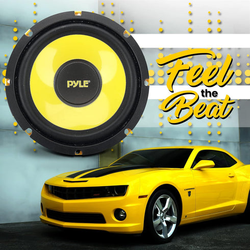 Pyle Car Midbass Speaker System - Pro 8 Inch 400 Watt 4 Ohm Auto Mid-Bass Component Poly Woofer Audio Sound Speakers