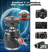 Mini Ball Head with 1/4" Hotshoe Mount Adapter, 360° Rotatable Aluminum Tripod Head for DSLR Cameras
