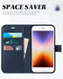 TUCCH Wallet Case for iPhone SE 2022/SE2, iPhone 8/7, PU Leather Credit Card Holder, Dark Blue