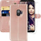 MONASAY Wallet Case for Galaxy S9 - 5.8-inch Flip Folio Leather Cover with Screen Protector and RFID Blocking, Rosegold