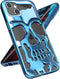 iPhone 13 Phone Case, Sierra Blue Cool Skull Skeleton Gothic Hollow Design for Men & Women