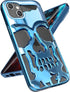 iPhone 13 Phone Case, Sierra Blue Cool Skull Skeleton Gothic Hollow Design for Men & Women