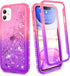 Ruky for iPhone 11 Glitter Case with Built-in Screen Protector, Full Body Rugged Liquid Cover, Shockproof Protective