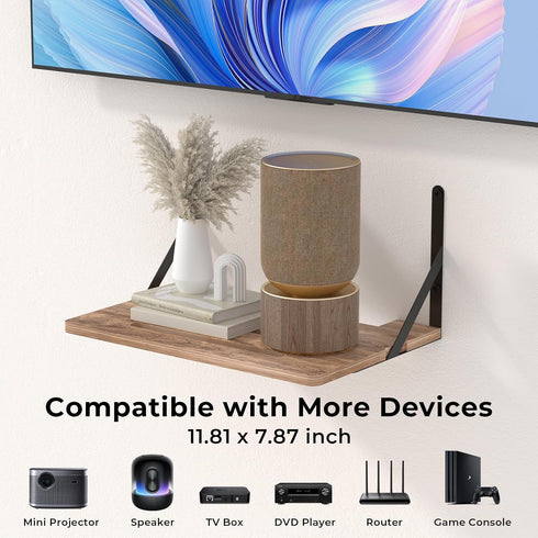 Ztounk 11.81" 7.87" PS5 Projector Wall Mount Shelf, x Floating Shelf for Projector, Router, Modem, Cable Box, Xbox