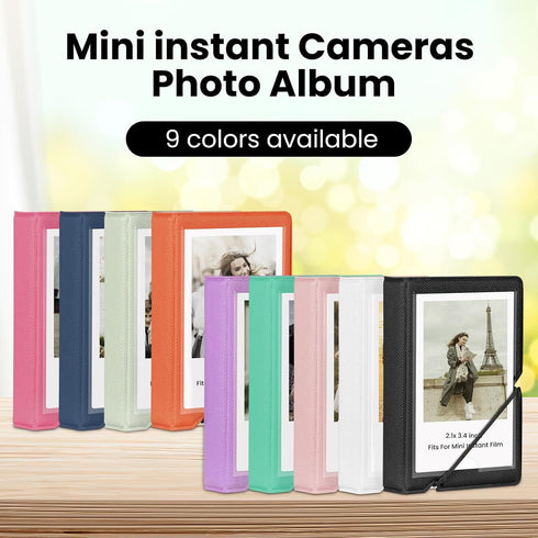 Lifting Mini Photo Album, 28 Pocket for 2x3 Inch Pictures, Fits Fujifilm Instax Mini Cameras (Robin Egg Blue)
