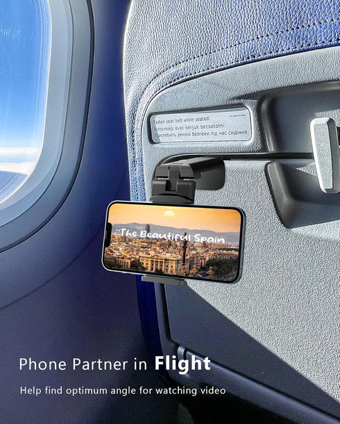 MiiKARE Tripod Phone Mount with 1/4" Screw Hole, Travel Accessory for Airplane Phone Holder