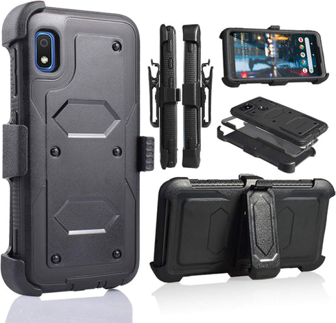 A10E Case for Samsung Galaxy A10E, Full Body Armor Rugged Holster Defender Case with 360 Swivel Belt Clip