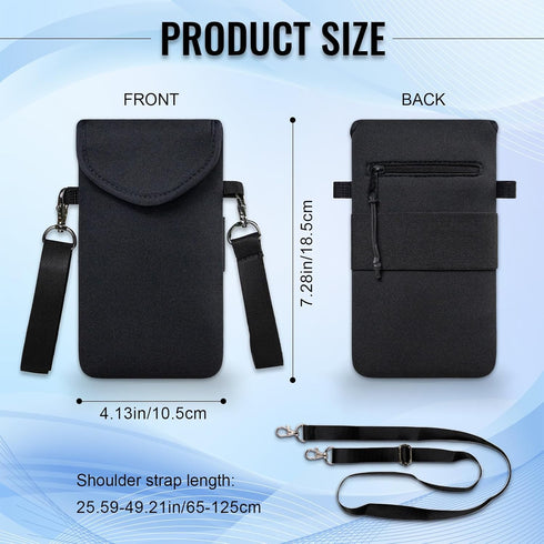 FVRYOG 17/16/15/14 S25Pixel 10 Neoprene Phone Sleeve Pouch Case Bag for Men Women w/Crossbody Strap/Neck Lanyard