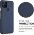 kwmobile Fabric Case for Google Pixel 5 - Hard Protective Phone Cover with Material Texture, Dark Blue