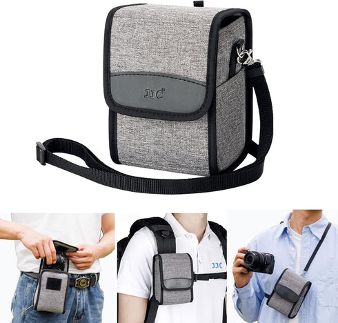 JJC Portable Travel Camera Case Pouch with Strap for Fuji Fujifilm X100VI, Ricoh GR IIIx, Sony A6700, Nikon Z30 & More