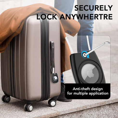HATALKIN 2 Pack Compatible with Apple AirTag Holder, IPX8 Waterproof Secure Holder with Keychain for Keys, Luggage,