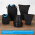 PATIKIL 5 Pcs Lens Pouch Bag Set, Shockproof Camera Lens Case with Hook and Loop for SLR