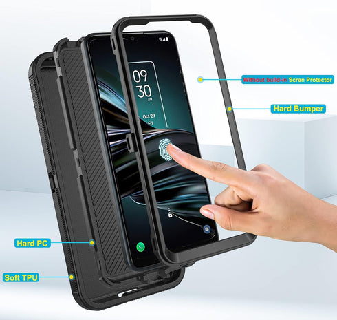 Asuwish Phone Case for LG Aristo 4/Astro 4+ Plus with Screen Protector, Hybrid Shockproof Protective Cover