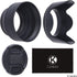 2 Lens Shades: Tulip + Rubber, 1 Lens Cap, Reduces Lens Reflections, Protects Against Excess Sunlight