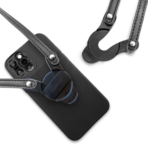 Crossbody Phone Lanyard - Regular Size Compatible with Included Disc (Black)