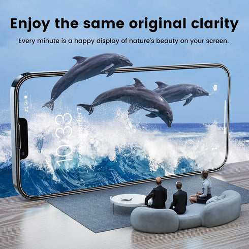 iPhone 14 Screen Protector 4 Pack with 2 Camera Lens Protectors, 9H Hardness, Drop Protection, Easy Install, HD Clear.