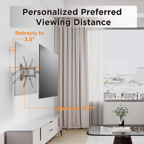 INLAND Stand(05416) 23- 55 3D +15~ -15Tilt; +90~ -90 400x400,Max 66lbs ProHT Articulating TV Wall Mount TV Full Motion