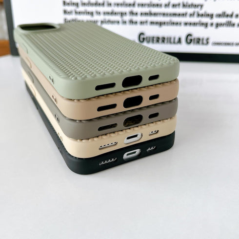 Case for iPhone 13/iPhone 14 - Cute 3D Laid Braid Woven Pattern Design - Soft TPU Shockproof Pea Green