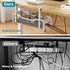 Under Desk Cable Management Tray 2 Pack, No Drill Cable Management Under Desk, Desk Cable Organizer with Clamp for