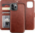 Bocasal Wallet Case for iPhone 12 & 12 Pro, 6.1 inch, Brown, Magnetic Detachable Kickstand, Card Holder, Shockproof